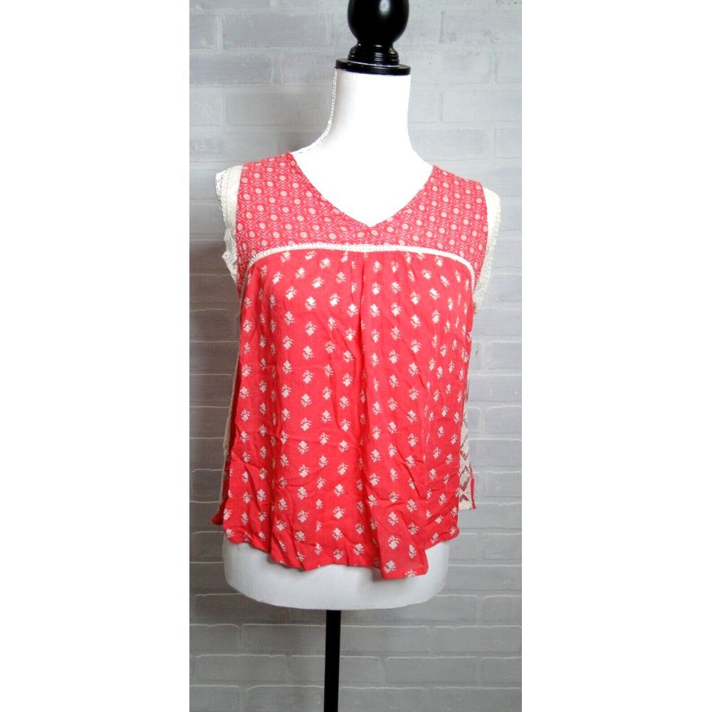 Belle Du Jour Tank Top Women's Pink & White Lace Sleeveless Size M, NWT.